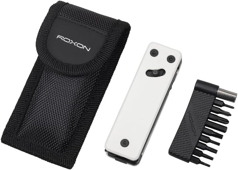 Roxon KS2 Elite Noir Blanc D2 Blade 13 in 1 Mini Multi Tool function pocket knife with big scissor, G10 handle and Pocket clip, good for Camping/Backpacking/Emergencies/EDC Multitool (D2 Steel Blade) - Image 1